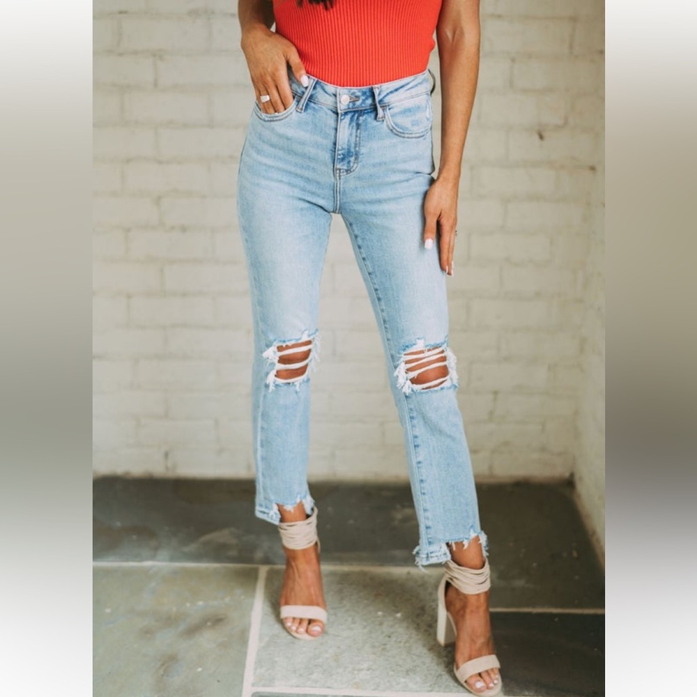 Distressed jeans